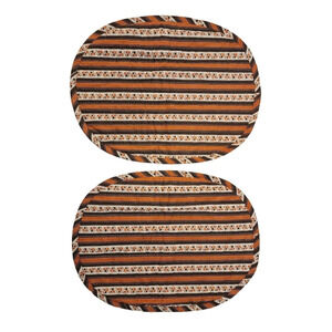 2 Vintage Retro Oval Placemats Brown Orange